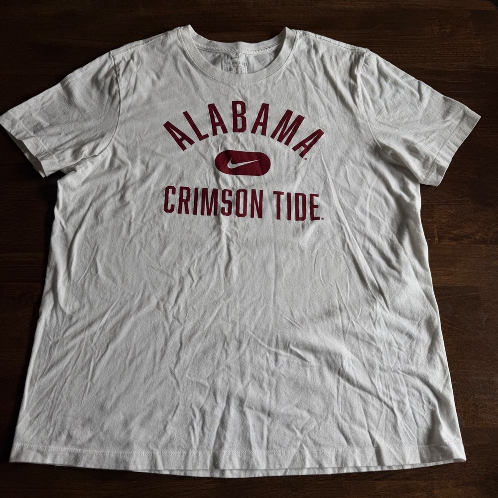 Nike Alabama Crimson Tide T-Shirt Mens XL White Graphic Short Sleeve Tee